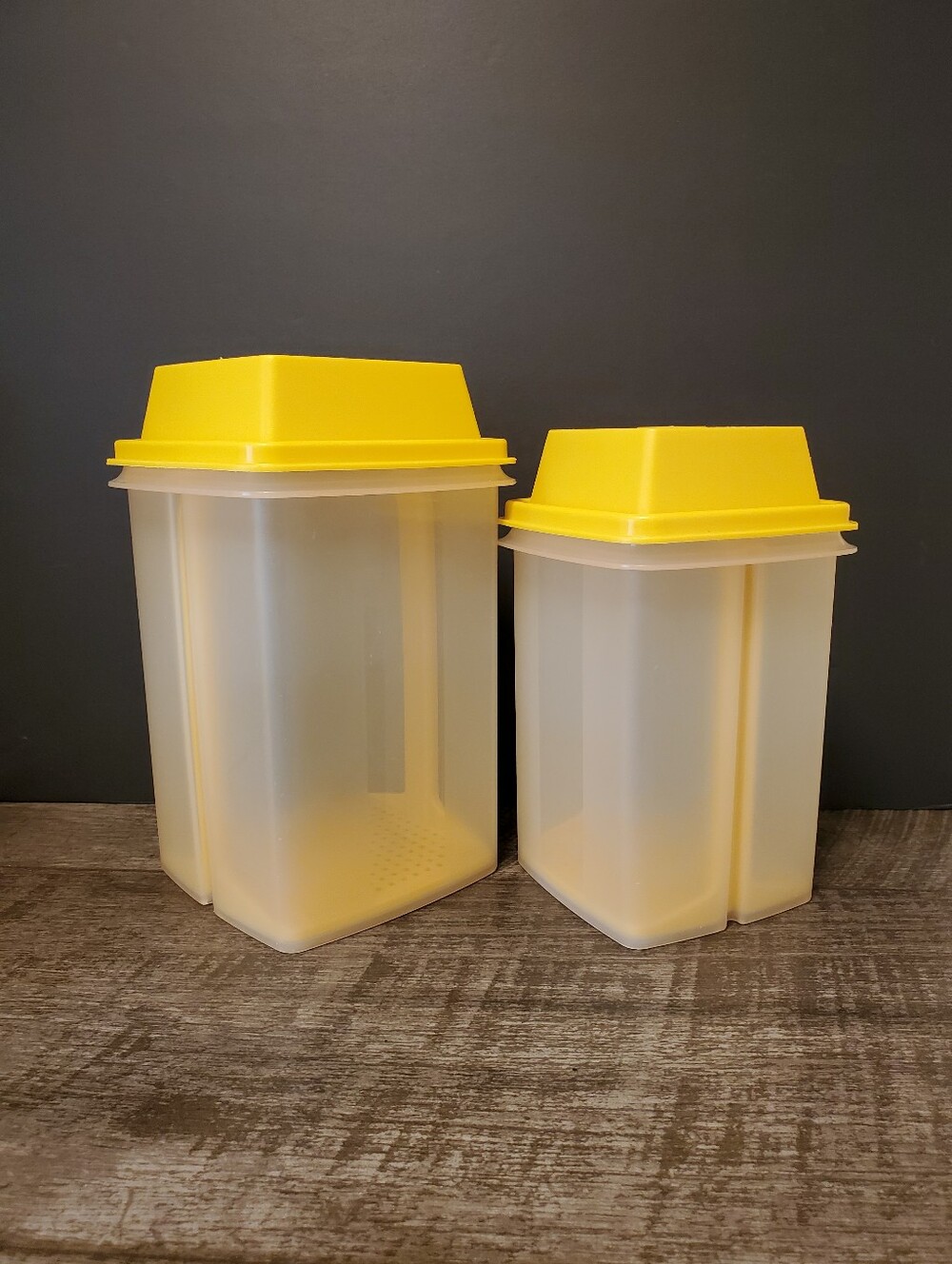 Tupperware Pickle Jar Set Food Storage Canisters Yellow Lids